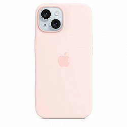 Apple silicone case with MagSafe for Apple iPhone 15, light pink