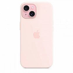 Apple silicone case with MagSafe for Apple iPhone 15, light pink
