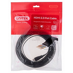 UNITEK 2.0 4K60HZ FLAT 5M C11063BK-5M - Kabel - Digital/Display/Video HDMI cable 5 m HDMI Type A (Standard) Black