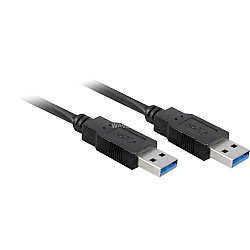 USB 3.2 Gen 1 Kabel, USB-A Stecker > USB-A Stecker schwarz, 3 Meter