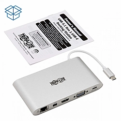 USB-C Dock, Dual Display - 4K HDMI/mDP, VGA, USB 3.2 Gen 1, USB-A/C Hub, GbE, Memory Card, 100W PD Charging