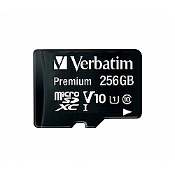 Verbatim microSDXC Speicherkarte 256 GB UHS-I Premium Class 10 + SD Adapter