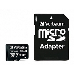 Verbatim microSDXC Speicherkarte 256 GB UHS-I Premium Class 10 + SD Adapter