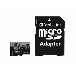 Verbatim microSDXC Speicherkarte 256 GB UHS-I Pro Class 10 + SD Adapter