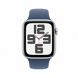 Watch SE GPS + Cellular, koperta 40 mm z aluminium w kolorze srebrnym z paskiem sportowym w kolorze denim - rozmiar M/L