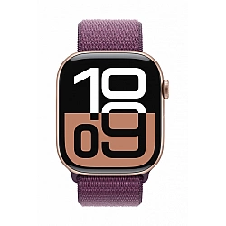APPLE Watch Series 10 GPS 46mm Rose Gold Aluminium Case with Plum Sport Loop