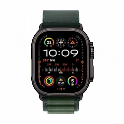 Watch Ultra 2 GPS + Cellular 49 mm Black Titanium Case with Dark Green Alpine Loop - Large