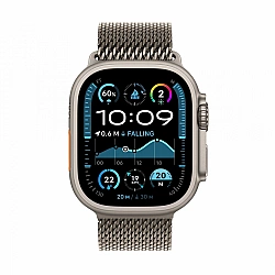 Watch Ultra 2 GPS + Cellular 49 mm Natural Titanium Case with Natural Titanium Milanese Loop - M