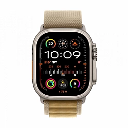 Watch Ultra 2 GPS + Cellular 49 mm Natural Titanium Case with Tan Alpine Loop - Medium