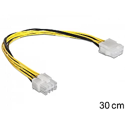 DeLOCK - Spannungsversorgungs-Verlängerungskabel - interne Stromversorgung, 8-polig (M) - interne Stromversorgung, 8-polig (W) - 30 cm (83342)