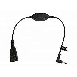 JABRA QD Cord to 2.5mm pin plug straight 0.3meters with call answering at cord e.g. for Philips Ericsson