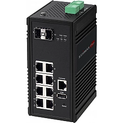 Edimax Pro IGS-5208 - Switch - managed - 8 x 10/100/1000 + 2 x SFP - an DIN-Schiene montierbar, wandmontierbar - Gleichstrom