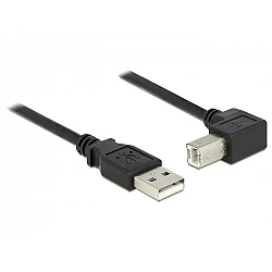 DeLOCK - USB-Kabel - USB2.0 Typ A, 4-polig (M) - USB2.0 Typ B (M) gewinkelt 90° - 2,0m - Schwarz (83528)