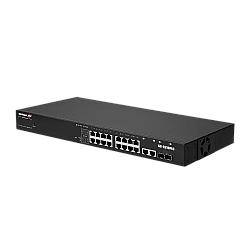 Edimax GS-5216PLC - Switch - Smart - 16 x 10/100/1000 + 2 x Combo Gigabit SFP/RJ-45 (Uplink) - an Rack montierbar - PoE+ (280 W) (GS-5216PLC)