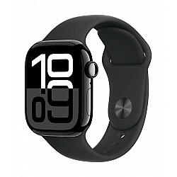 Watch Series 10 GPS + Cellular, koperta 42 mm z aluminium w kolorze onyksu z paskiem sportowym w kolorze czarnym - rozmiar M/L