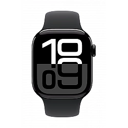 Watch Series 10 GPS, koperta 42 mm z aluminium w kolorze onyksu z paskiem sportowym w kolorze czarnym - rozmiar S/M