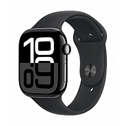 Watch Series 10 GPS, koperta 46 mm z aluminium w kolorze onyksu z paskiem sportowym w kolorze czarnym - rozmiar M/L