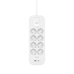 SurgePlus 8x schuko 1xUSB-A 1xUSB-C 900J 2m