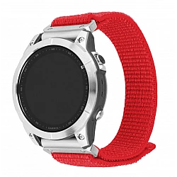 Fixed | Sporty Strap for Garmin QuickFit 22mm | 160-210 mm | Red | Nylon