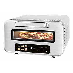 PC-PO 1323 Edelstahl, Pizzaofen edelstahl (gebürstet), bis 2.100 Watt, für Pizza Ø 31,5cm, inkl. Pizzaschieber